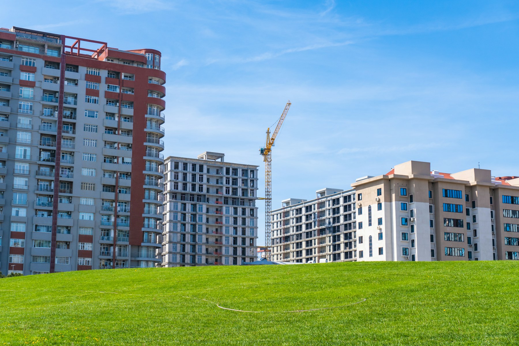 High-end multifamily apartment community under construction