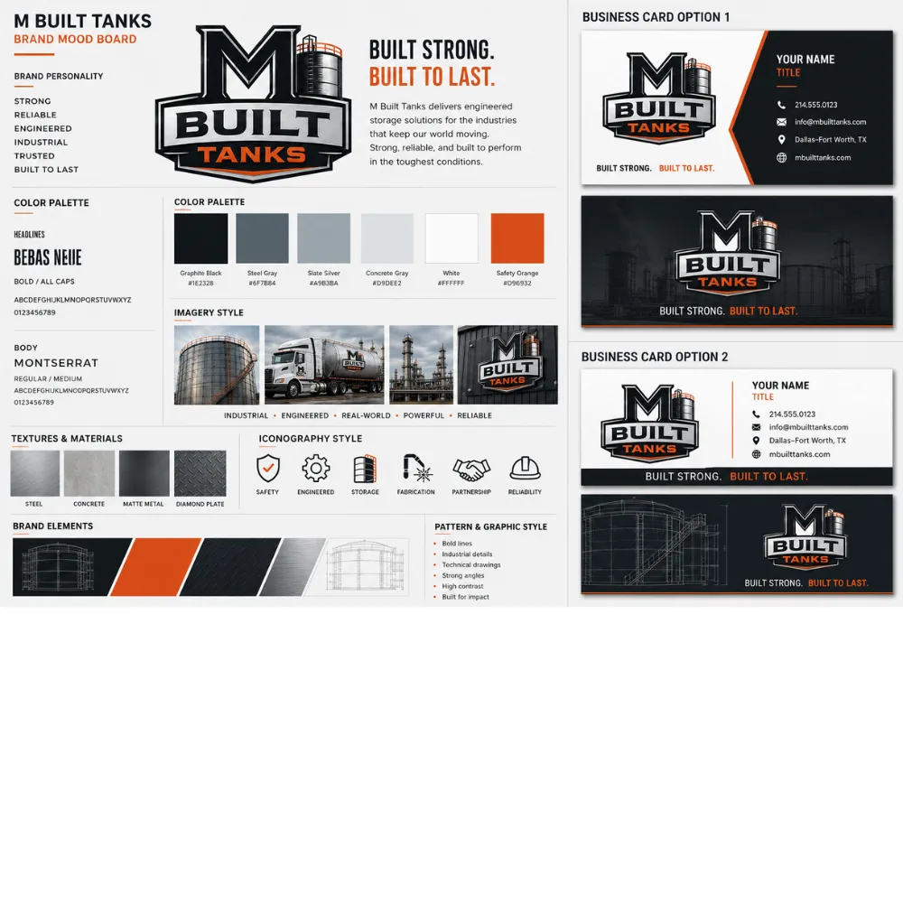 M Built Tanks brand mood board