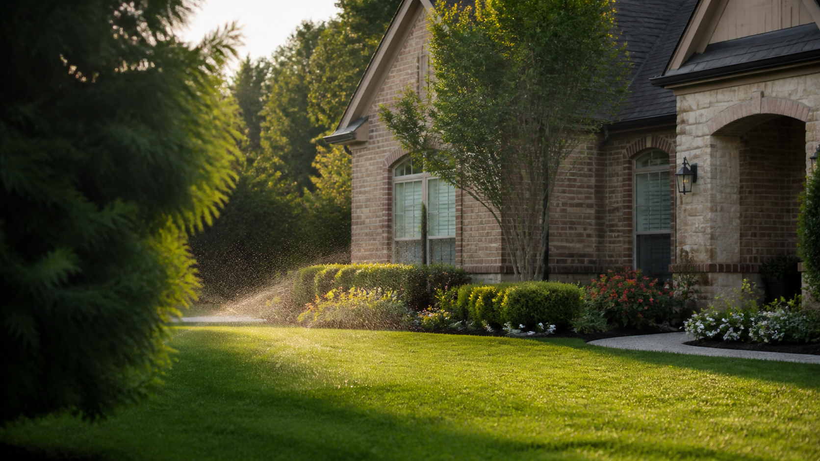 Demonstration image of a maintained residential lawn