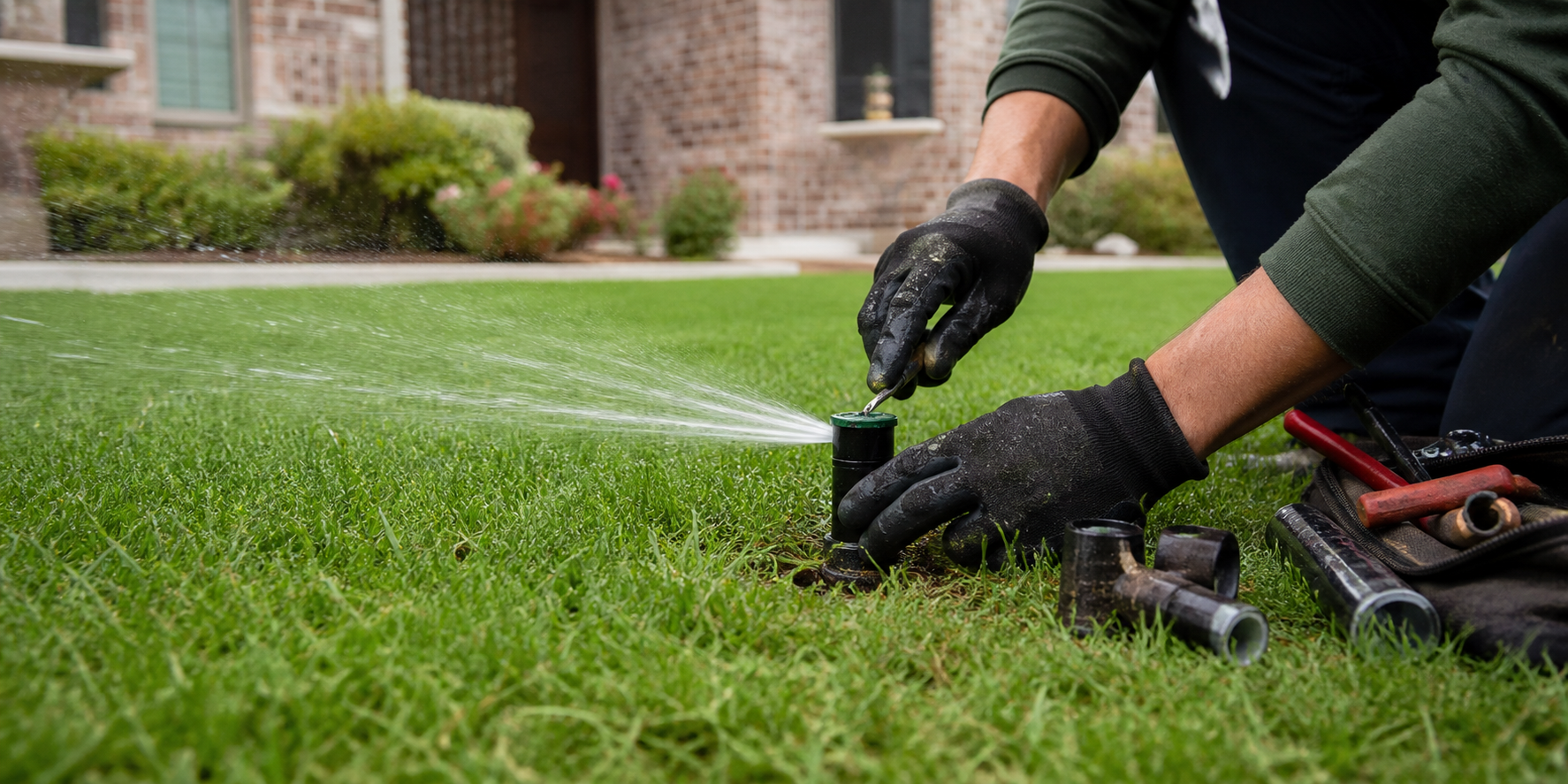 Demonstration image of sprinkler service